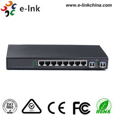 8 Port 10/100/1000M Ring Connection Fiber Optic Switch , Industrial Ethernet Switch with 2 SFP port