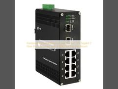 Σκληρυμένος Βιομηχανικός Διακόπτης Ethernet 8 Θυρών SFP Gigabit 2 Θυρών Fiber Συμβατός με IEEE802.3at Στήριξη σε Ράγα DIN