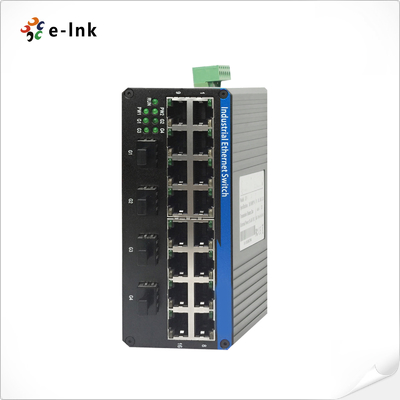 Industrial 20-Port Ethernet Switch with 16 Fast RJ45 + 4 Gigabit SFP Ports