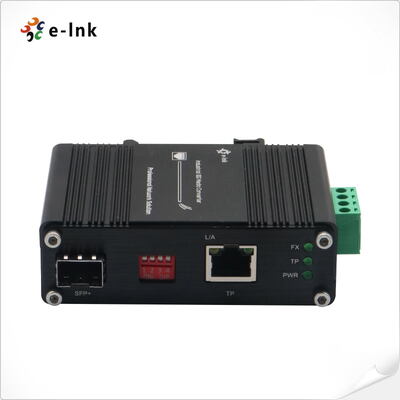 Mini Industrial 10G SFP+ Ethernet Media Converter IP40 Housing -40°C to +75°C