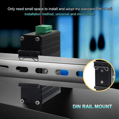 Din Rail Industrial 4 Port 10/100/1000T 802.3at PoE Switch with 1 Port Gigabit RJ45 Uplink