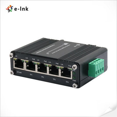 Industrial 5 Port Gigabit PoE Switch 802.3at 120W Budget Wide Temperature Range