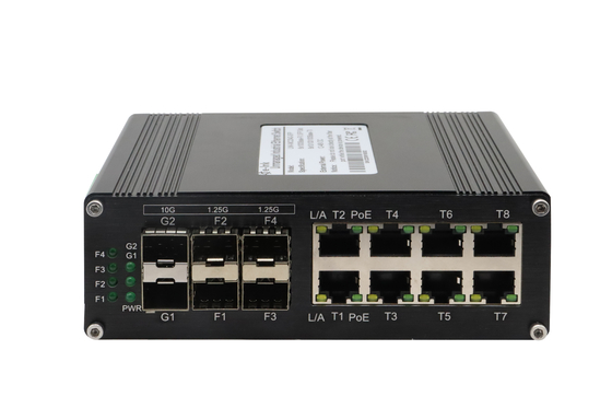 8-Port 10/100/1000Base-T 802.3at PoE + 6-Port 1000Base-X SFP Hardened Ethernet Switch