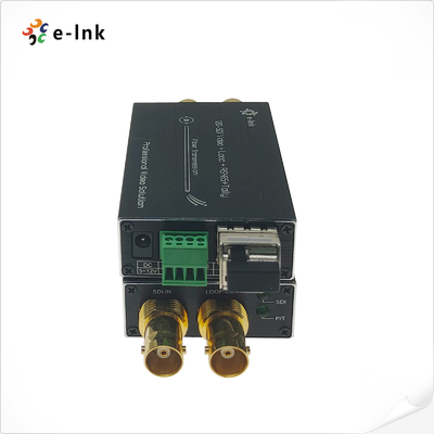 Mini Fiber Optic Transceiver 12G SDI To Fiber Optic Converter With Backward Tally RS485