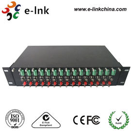 16-Slot 19" 2U CCTV Φυτικό οπτικό μετατροπέα βίντεο Rack Chassis