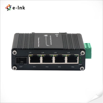 Μίνι Βιομηχανικό 4-Port SFP Gigabit Ethernet Switch 12~48VDC Ενέργεια DIN Σιδηροδρομική & τοιχική τοποθέτηση