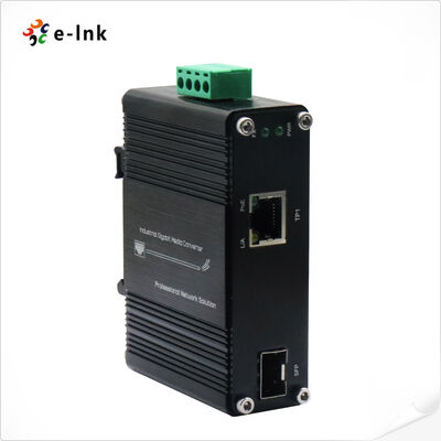 Βιομηχανικός μετατροπέας μέσων 2.5G PoE+ με ενισχυτή τάσης 1xRJ45 1xSFP+ 30W Έκδοση ευρεία είσοδος τάση 12-48VDC Εγκατάσταση Plug and Play