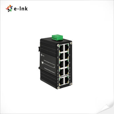 Βιομηχανικός διακόπτης Gigabit PoE 10 θυρών, 8 θύρες PoE+ 240W συνολικού προϋπολογισμού, Ευρύ φάσμα τάσης 12-48VDC, Μεταλλικό περίβλημα IP40, Θερμοκρασία λειτουργίας -40℃ έως 80℃